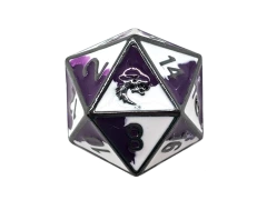Old School Dice: Dragon Forged - Purple and White with Black Nickel